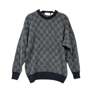 Fiesole Crewneck‎ Pullover Sweater Men XL Blue Gray Quiet Luxury Italian Retro